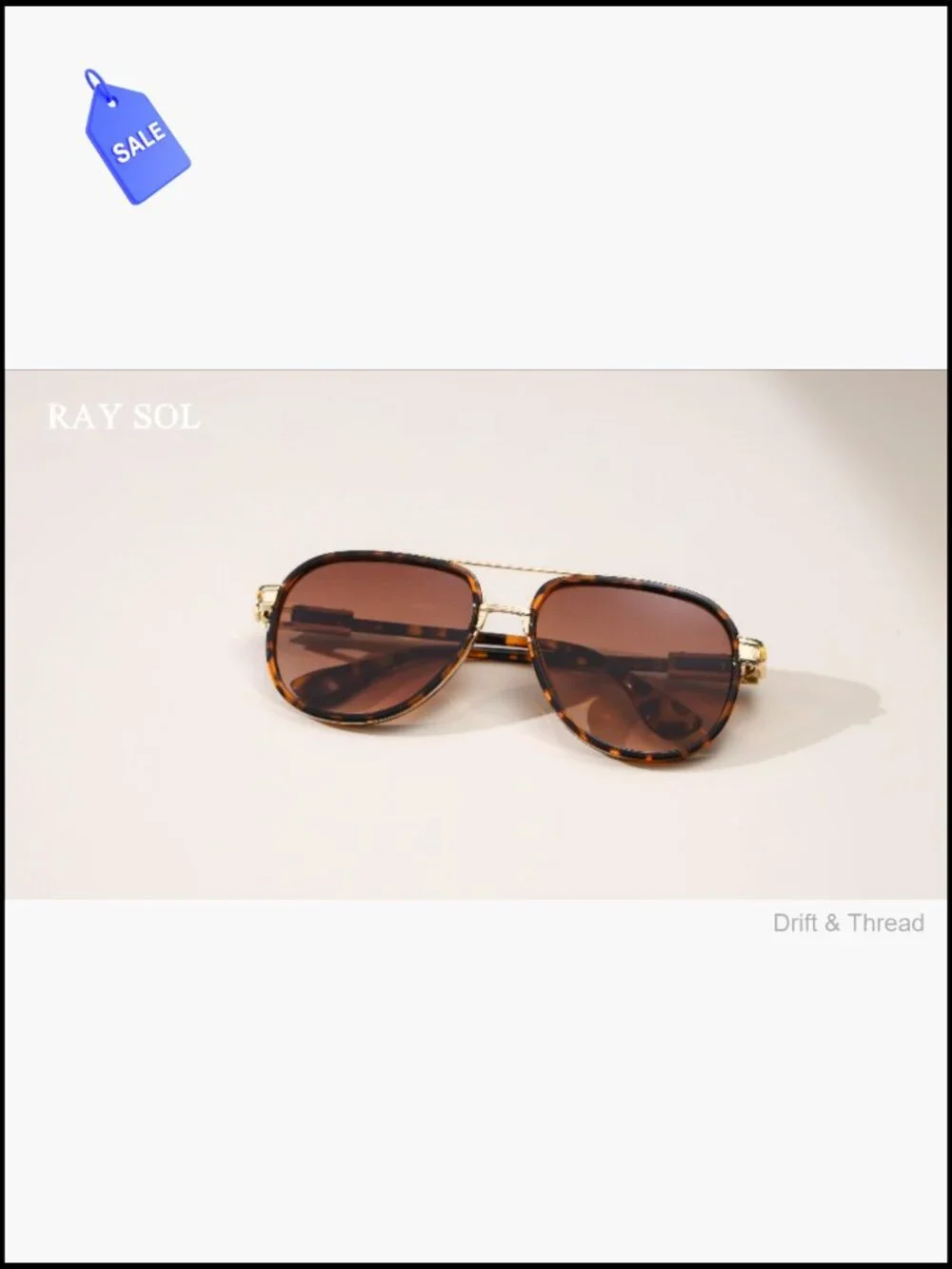 Retro Oversized Aviator Sunglasses Metal Frame UV Protection Unisex